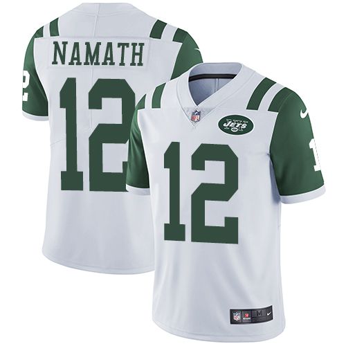 Men New York Jets #12 Joe Namath Nike White Vapor Limited NFL Jersey